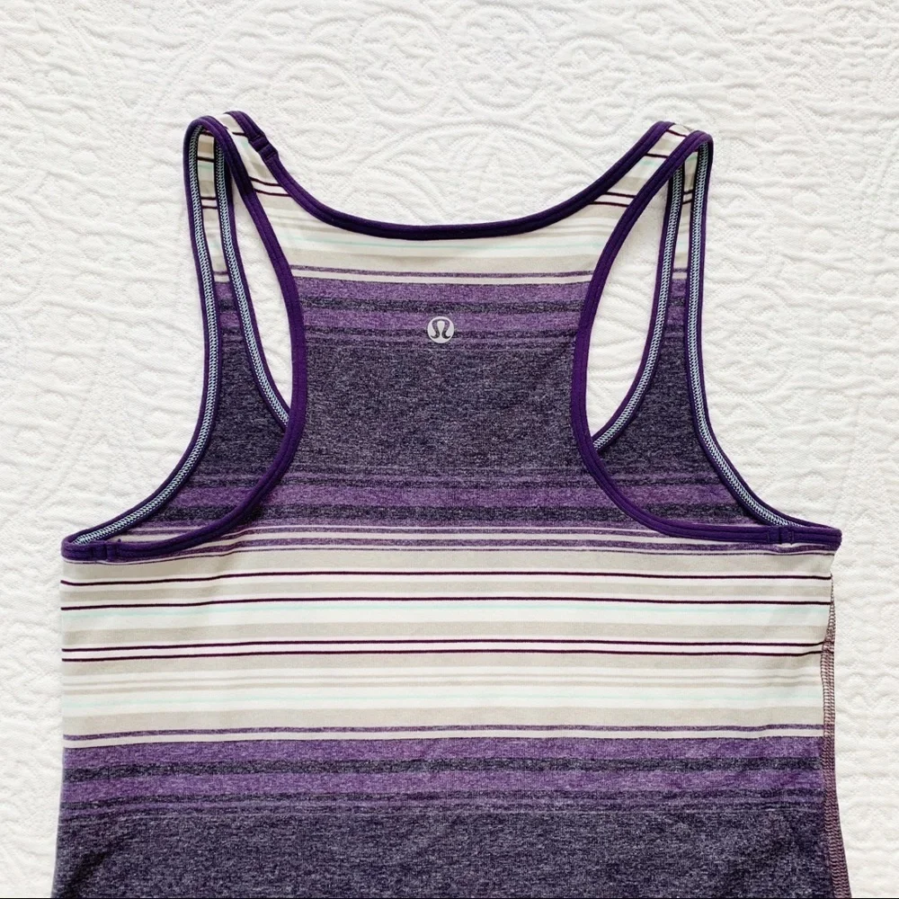Lululemon Refresh Racer Tank, Osaka Stripe Heathered Black Grape /‎ Going Grape